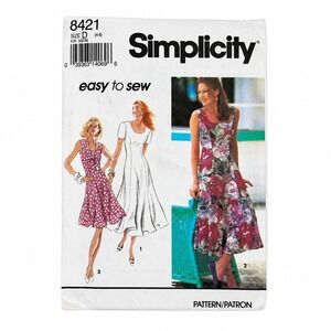 Simplicity 8421 Easy to Sew Fit and Flare Dress Pattern Size 4-8 Uncut Vintage